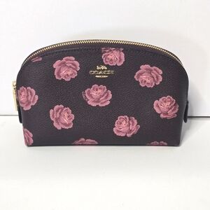 Coach NWOT 17 Rose Print Cosmetics Case